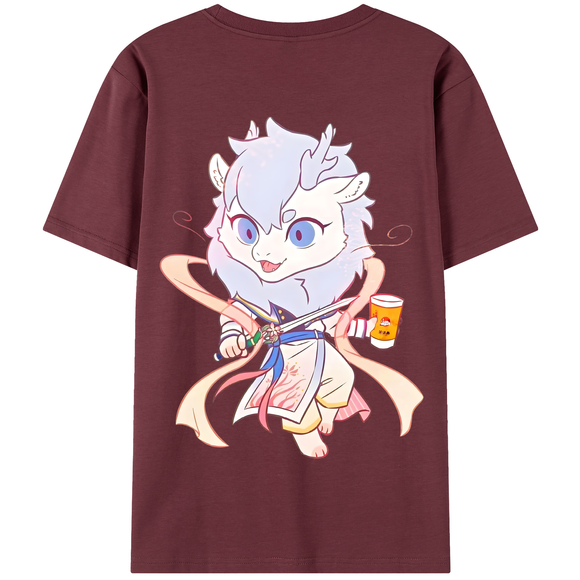 （画像用） Ne Zha 2 ナタ 魔童の大暴れ 綿100％半袖Tシャツ（背面プリント）